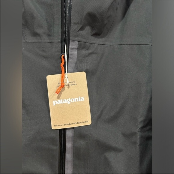 Patagonia Women's L Large Boulder Fork Rain Jacket Forge Grey Black NWT - Picture 5 of 9